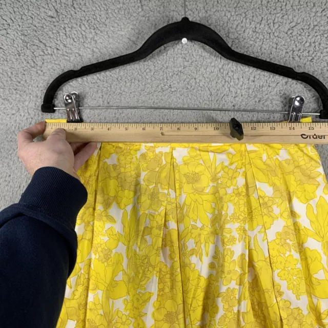 Max Mara Weekend Bright Floral Skirt US 10 A Line Pleated Lightweight Yellow 2