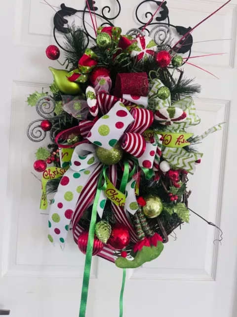 handmade christmas ornament wreath, custom made to order. You choose theme and