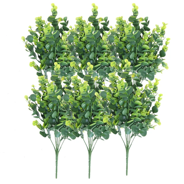 20 Steli Eucalipto Artificiale Argento - Decorazione Per Matrimoni, Casa E Giardino, Senza Vaso