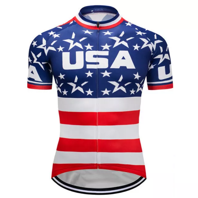 USA Flag Cycling Jersey Bicycle MTB Bike Shirt Motocross Jacket Sports Clothing