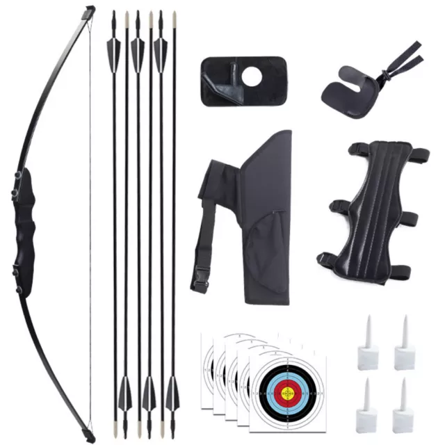 30lb Archery 50" Takedown Recurve Bow Set Straight Bow Archery Target Shooting 3