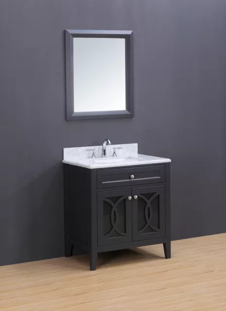 Bathroom Vanity - Rocca Transitional Bathroom Vanity Set with Carrera Marble Top 3