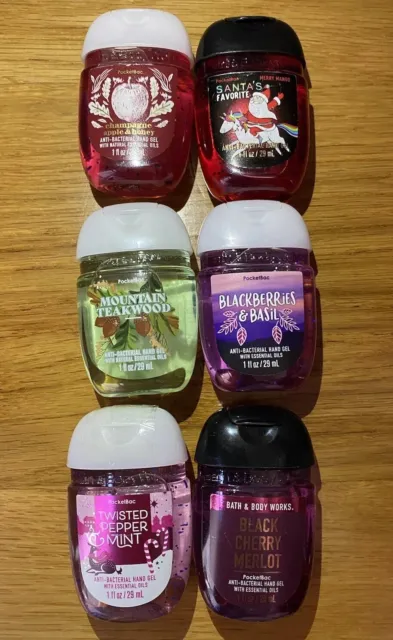 6 x Bath And Body Works PocketBac Anti-Bacterial Hand Gels