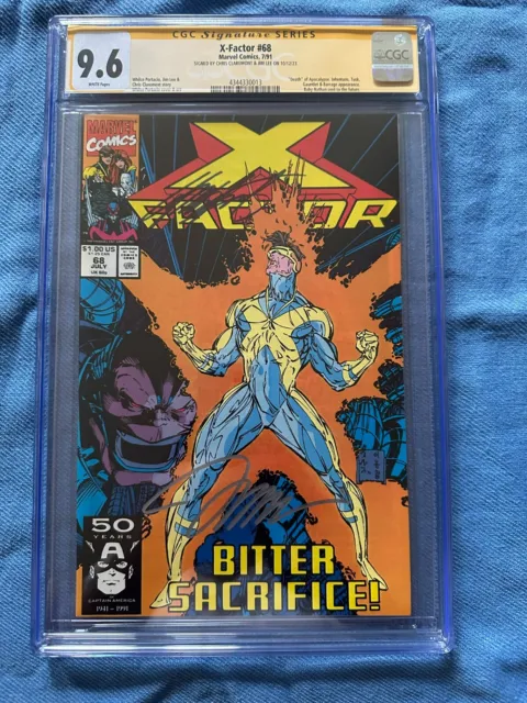 X-Factor #68 - Marvel - CGC SS 9.6 NM+ - Signed by Jim Lee, Chris Claremont