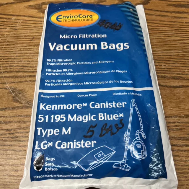 EnviroCare Replacement Bags for Kenmore 51195 Magic Blue Canisters 11 Bags