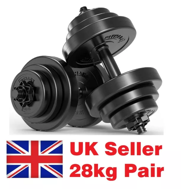 Adjustable Dumbbells Pairs 28kg Home Gym Dumbells Fitness Free Weights 28kg