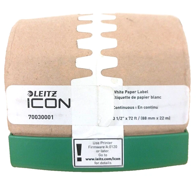 LEITZ ICON LABEL Cartridge Permanent Paper 88mmx22m White 70030001 £14. ...