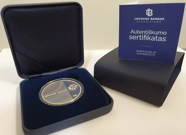 2022 LITHUANIA 20 Eur BANK OF LITHUANIA 100TH ANNIVERSARY SILVER COIN!