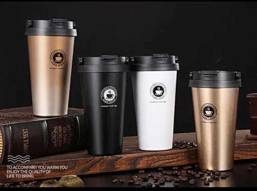 500ml Stainless Steel Insulated Tumbler Travel Mug For Hot Cold Coffee With Lid
