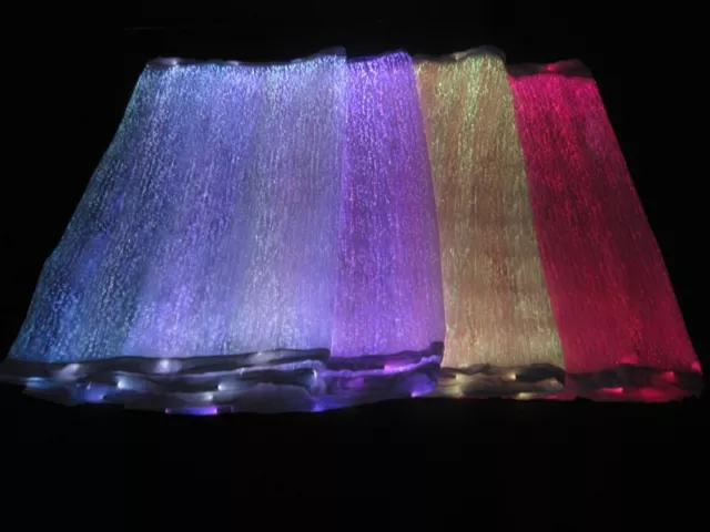 LED Light up Optic Fiber Fabric  (100×140 cm,2 controllers )