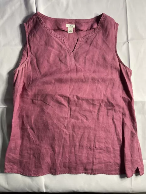 L.L. Bean Women's Sleeveless Tank Top 100% Supima Cotton Solid Red Size Small