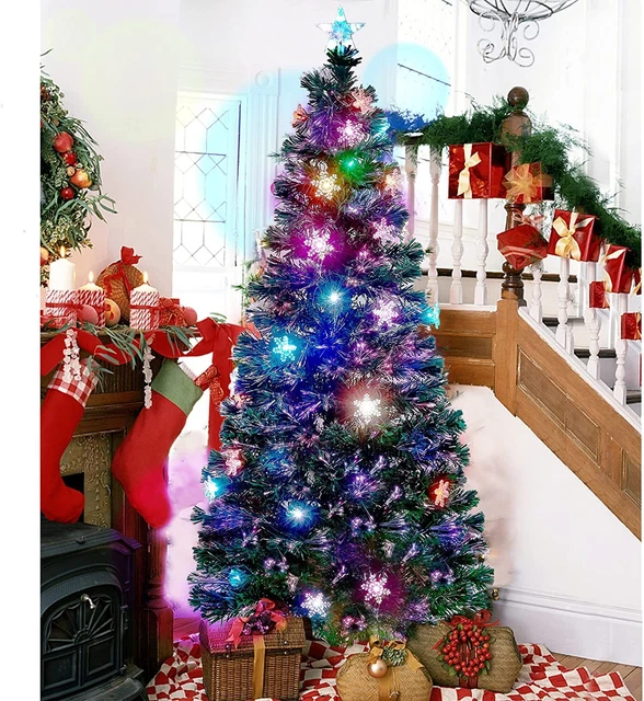 PRELIT FIBER OPTIC Artificial Christmas Tree 4/5/6/7FT & LED Lights