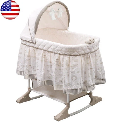 Rocking Bassinet Includes Mattress Pad Sheet Bassinet Skirt Electronic Pod Music