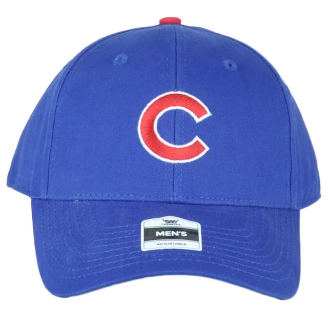 MLB Fan Favorite Chicago Cubs Uomo Blu Strutturato Curvo Bill Regolabile Cuffia