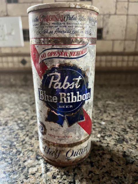 Pabst Blue Ribbon Beer Milwaukee WIS Half Quart Pull Tab Can Empty