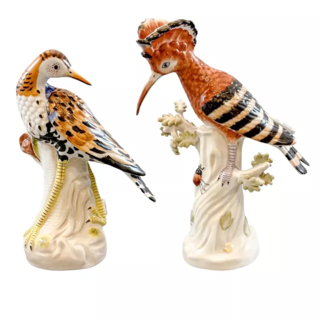 Paar Antik Französisch 19th Jahrhundert Sèvres Stil Porzellan Hoopoe Vogel Figur