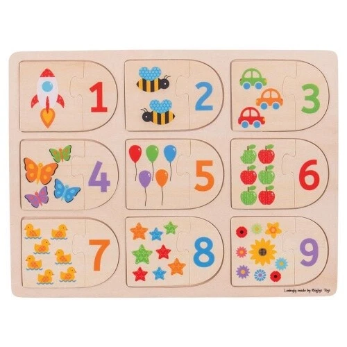 Puzzle De Madera Números E Imágenes