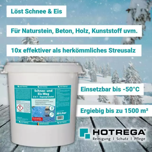 HOTREGA Auftaugranulat Schnee und Eis Weg 2in1 Streusalz Ersatz Taumittel 30L 2