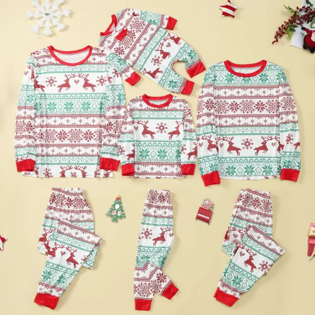 Christmas Pyjamas Women Men Kids Xmas Family Matching Nightwear PJs Sets Gifts