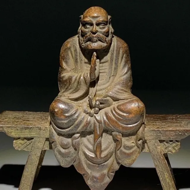Chinese Antique Bronze Bench Bodhisattva Buddha Statue Collection
