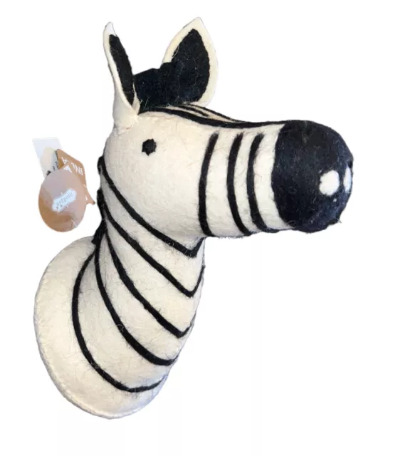 Mud Pie Felt Mini Zebra Wall Mount Nursery