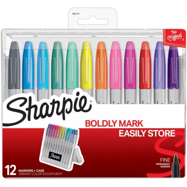 NEW 5 x Sharpie Pen Fine Tip Black Permanent Marker Sharpies