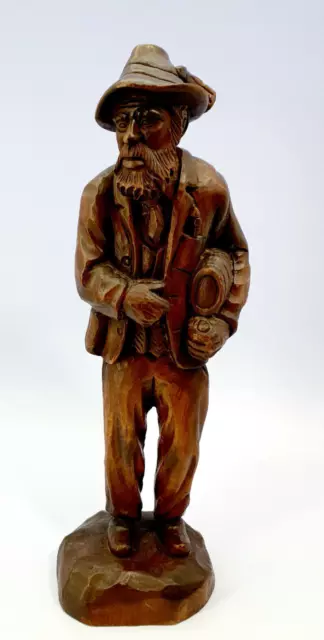 Holzfigur geschnitzt alter Mann 50 cm groß 2 kg schwer Figur Kunst Holzarbeiten