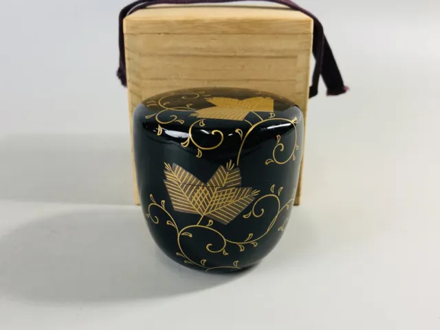 Y6999 NATUME Makie Caddy container signed box Japan Tea Ceremony utensil antique