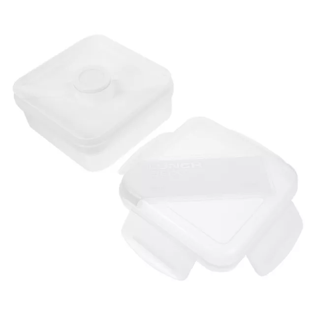 White Silicone Salad Lunch Box Microwaveable Square (transparent White) 1pc