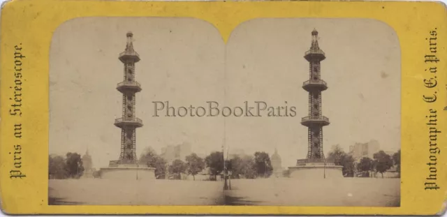 Well Artesian Of Grenelle Paris France Photo Stereo Vintage Albumin Ca 1870