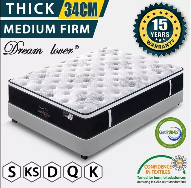 QUEEN DOUBLE KING SINGL Mattress 9 Zone Pocket Spring Mattress Latex Memory Foam