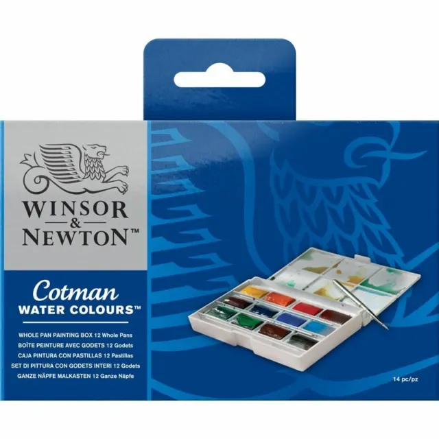 Winsor & Newton Cotman Acuarela Todo Pan Pintura Box Set 12 Colores