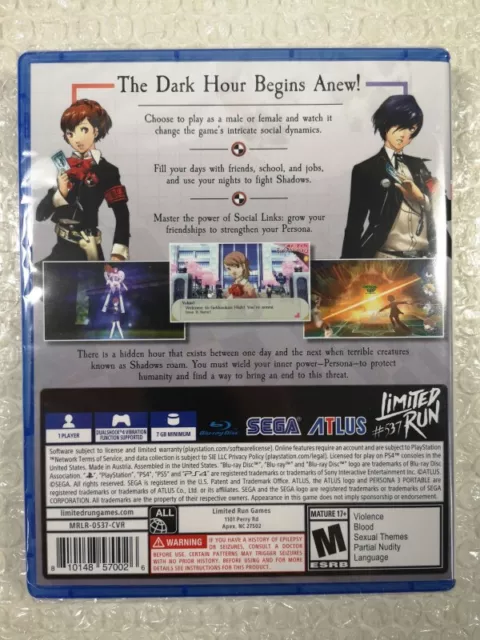 Persona 3 Portable Ps4 Usa New (Game In English/Francais/De/Es/It) (Limited Run 2
