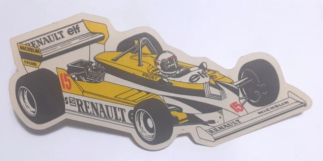 Autocollant F1 Vintage – Jean-Pierre Jabouille Renault Dufour – 9x6 Cm – Neuf
