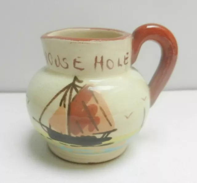 MOUSE HOLE  Royal Watcombe Torquay Boat  small Jug 4.5 cm SCARCE "Mary Mary .."