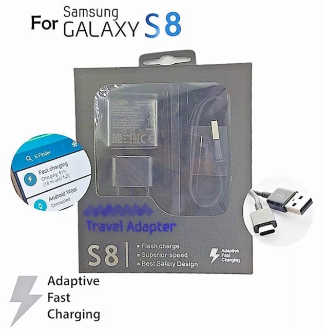 Original Samsung Schnell Ladegerät USB-C Ladekabel Galaxy S8 S8+ S9 Note 8 A3 5