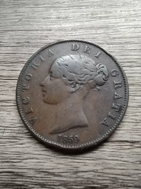 1859 Half Penny Victoria ref13G