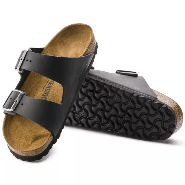 Birkenstock Arizona Oiled Leather Sandals - Black