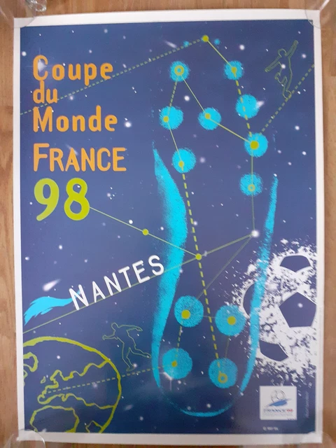 AFFICHE OFFICIELLE COUPE du Monde 98 football France Bordeaux EUR 27,99