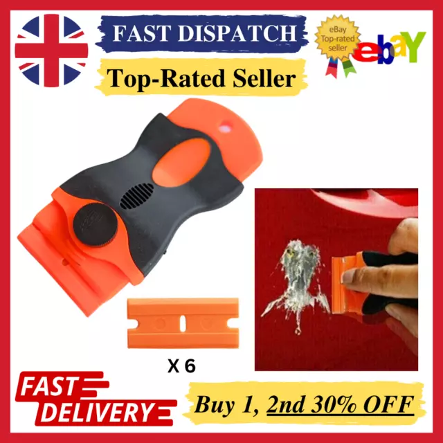 Plastic Scraper Tool Glass Window Cleaning Paint Removal Dirt Sticker Removal UK