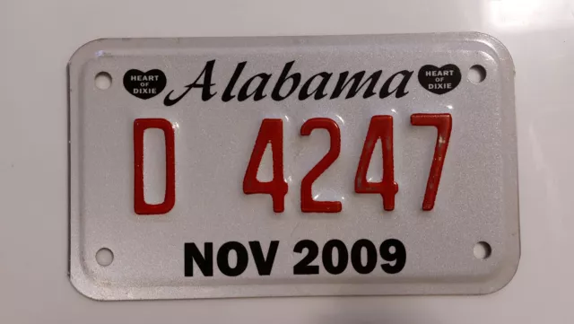 ALABAMA 🇺🇸 NOV 2009 ORIGINALE US Motorrad Kennzeichen Motorcycle License Plate