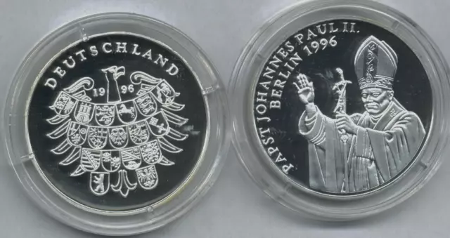 Medaille Papst Johannes Paul II 1996   Silber