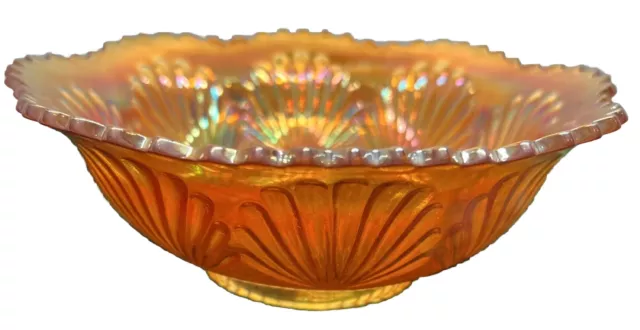 Carnival Glass Imperial Marigold bowl "Shell & Sand", Glass, Georgous