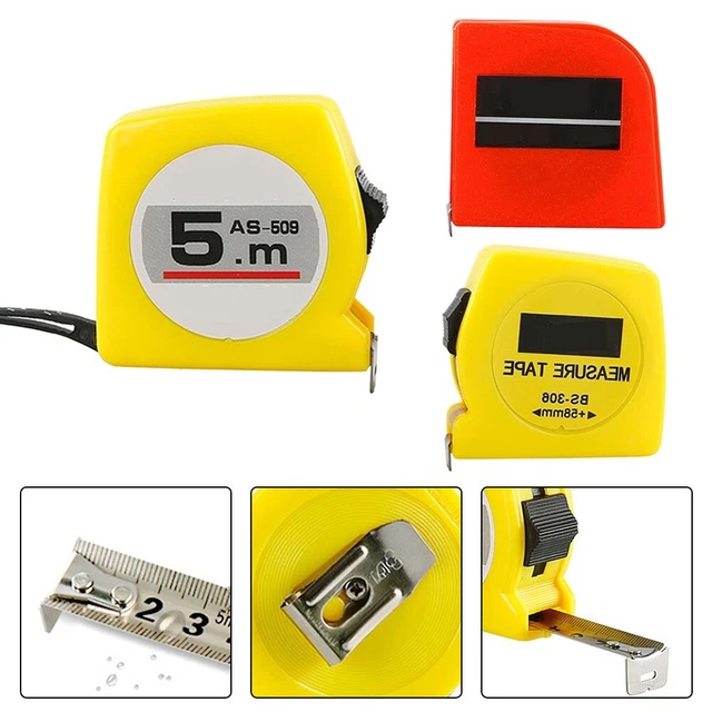 Materiale ABS rosso e giallo misura nastro metrico acciaio inox (3/5 m)