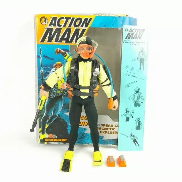 Vintage Action Man Scuba Diver Boxed Complete + Raft Mission Bundle