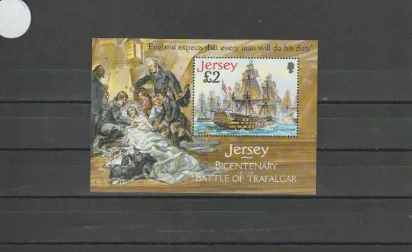 Jersey 2005 SG1252MS NHM Trafalgar Bicentenary-HMS Victory/Death of Nelson