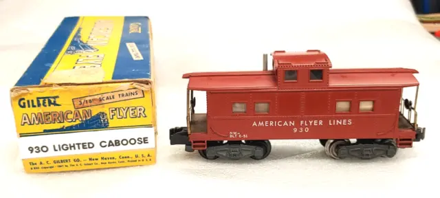 American Flyer S Gauge - 930 Lighted Caboose Car  With Box. Ready-To-Run!