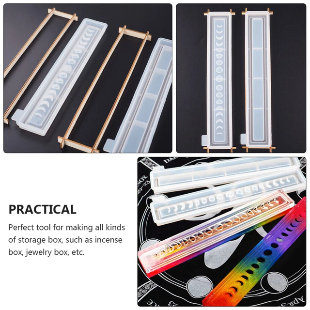 1 Set von 4Pcs Phase von Mond Mond Phase Box Box Epoxy Rentangle Fall Silikon 6
