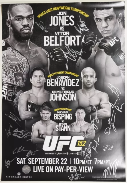Jon Jones Vitor Belfort Charles Oliveira +21 Signed by Card UFC 152 Poster SBC