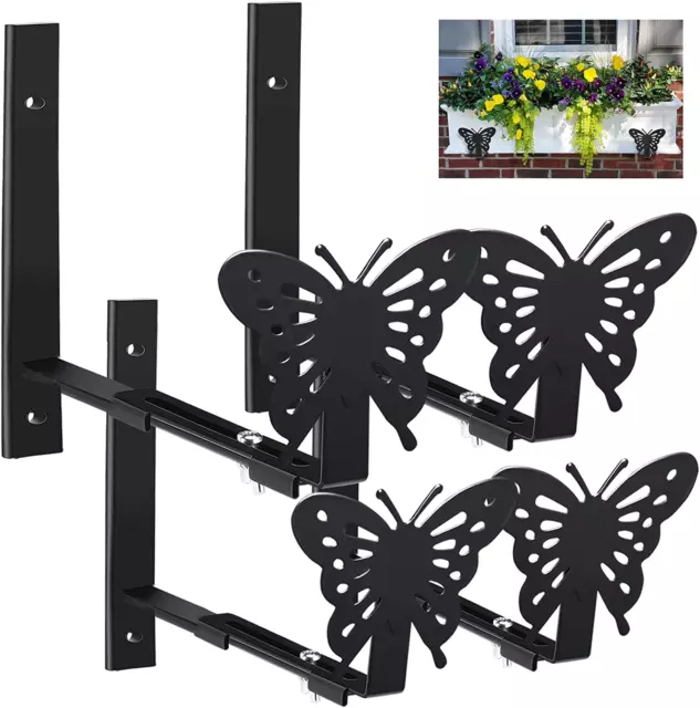 Planter Box Brackets for Window Boxes Planters Hooks Sturdy Wall Mount Flower Bo